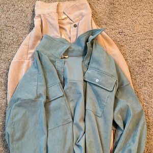 Oversized Blue and Beige Jackets